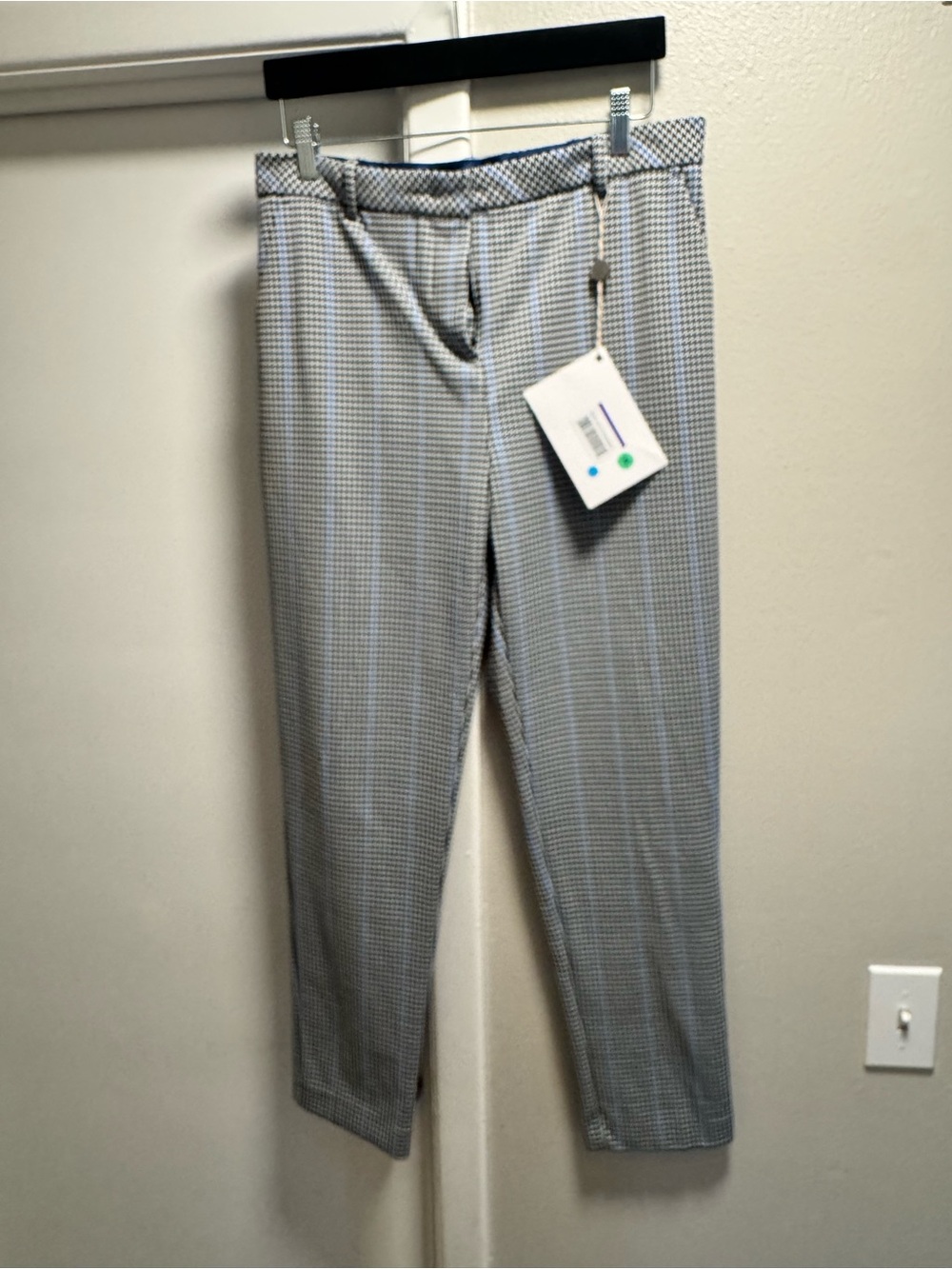 PINKO Houndstooth Plaid Tailored Pants – IT 46 / US 10 – New With Tags